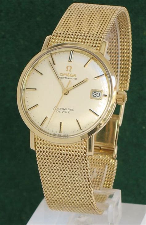 omega gold watches for sale|solid gold gents omega watches.